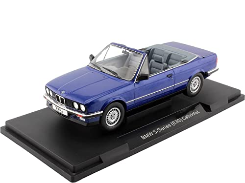 Kompatibel mit 1985 BMW 3er (E30) Cabriolet Blau Metallic 1:18 MC Group 18381 von McG