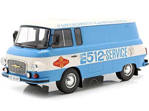 McG Barkas B 1000 Kastenwagen Fortschritt Service 1970 blau weiß Modellauto 1:18 von McG