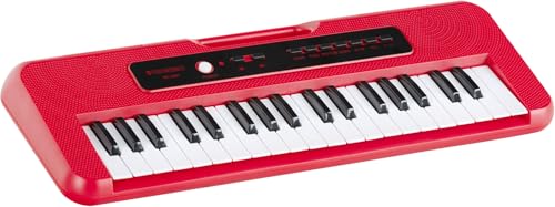 McGrey KK-2501 Kinderkeyboard - 37 Tasten - Praktischer Tragegriff - Inklusive Mikrofon - Betrieb über USB-Netzteil oder Batterien möglich - 4 Klangfarben, 4 Begleitrhythmen und 10 Demosongs - Rot von McGrey