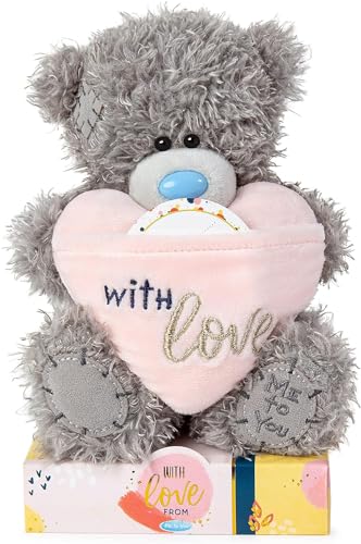 Me to You Tatty Teddybär mit personalisierbarem Aufkleber, offizielle Kollektion, Grau, Größe M von Me To You Bear