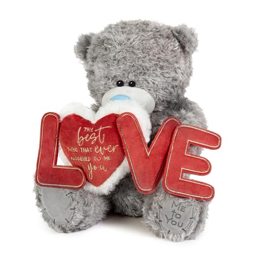 Me to You Tatty Teddy 27 cm großer Bär mit Love-Banner – Offizielle Valentinstagskollektion, Grau Me to You Tatty Teddy 27 cm großer Bär mit Love-Banner – Offizielle Valentinstagskollektion, Grau von Me To You Bear
