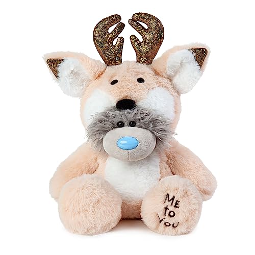 Me To You Tatty Teddybär mit Rentier-Kostüm in Einer Geschenkbox, offizielle Kollektion, blau, grau, rot, weiß von Me to You