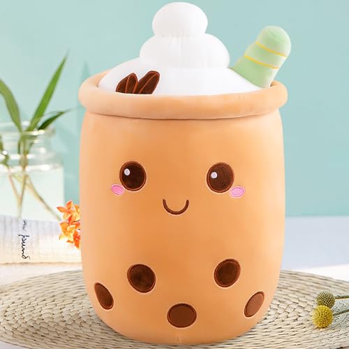 MeHoo 24CM Bubble Tea Kuscheltier, Boba Tea Plüsch Kissen, Niedliche Stofftier Boba Plüschtier,Weiche Milchtee Puppe Umarmungskissen Rückenkissen Urlaub Geburtstag Geschenk Braun von MeHoo