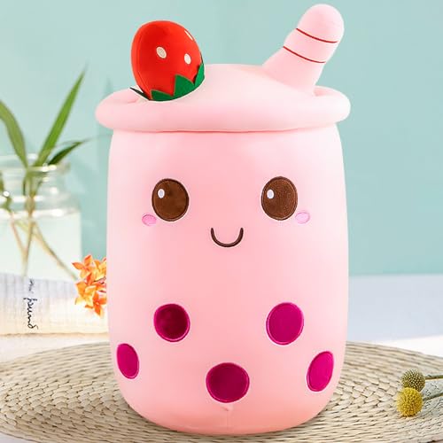 MeHoo 24cm Bubble Tea Kuscheltier, Boba Tea Plüsch Kissen, Niedliche Stofftier Boba Plüschtier,Weiche Milchtee Puppe Umarmungskissen Rückenkissen Urlaub Geburtstag Geschenk (Rosa) von MeHoo