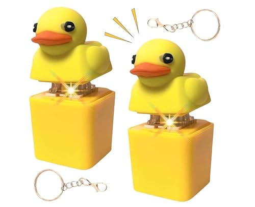 Duckeys Fidget Toy 2 Stück, Duckeys Keycap, Quacking Duck, Schlüsselanhänger Ente mit Licht & Sound, Stress und Angst lindern, die Tastatur dekorieren und Spaß bringen Duckeys Fidget Toy 2 Stück, Duckeys Keycap, Quacking Duck, Schlüsselanhänger Ente mit Licht & Sound, Stress und Angst lindern, die Tastatur dekorieren und Spaß bringen von MeYuxg
