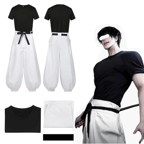 MeYuxg Toji Fushiguro Cosplay Kostüm, Jujutsu Kaisen Anime Cosplay Kostüm, Schwarze Kurze Ärmel/Weiße Hose, Karneval Kostüm Erwachsener Anime Outfits für Halloween Rollenspiele Bühnenaufführungen, M MeYuxg Toji Fushiguro Cosplay Kostüm, Jujutsu Kaisen Anime Cosplay Kostüm, Schwarze Kurze Ärmel/Weiße Hose, Karneval Kostüm Erwachsener Anime Outfits für Halloween Rollenspiele Bühnenaufführungen, M von MeYuxg