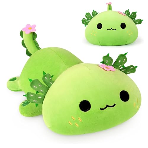 MeYuxg Axolotl Plüschtier, 33cm Axolotl Kuscheltier, Kawaii Kuscheltier, Cute Plushies, Super Soft Plüsch Kissen, Mädchen Jungen(Kakteen) von MeYuxg