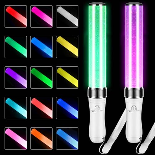 MeYuxg Leuchtstäbe Led, 2 stück Leuchtstäbe Hochzeit, Knicklichter Kinder mit 15 Farbmodi, Knicklichter Party Set, Konzert Accessoires, Party Gadgets, Glow Sticks Party Zubehör,Wiederverwendbar MeYuxg Leuchtstäbe Led, 2 stück Leuchtstäbe Hochzeit, Knicklichter Kinder mit 15 Farbmodi, Knicklichter Party Set, Konzert Accessoires, Party Gadgets, Glow Sticks Party Zubehör,Wiederverwendbar von MeYuxg