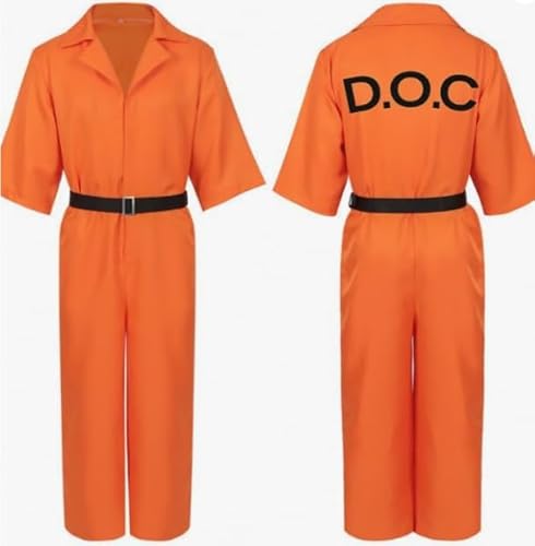 MeYuxg Prisoner Costume, Gefängnis Kostüm Orange Mit Handschellen und Gürteln, Häftling Kostüm für Herren und Damen, Orangener Overall Sträfling Kostüms für Halloween und Karneval, party, Cosplay(M) MeYuxg Prisoner Costume, Gefängnis Kostüm Orange Mit Handschellen und Gürteln, Häftling Kostüm für Herren und Damen, Orangener Overall Sträfling Kostüms für Halloween und Karneval, party, Cosplay(M) von MeYuxg