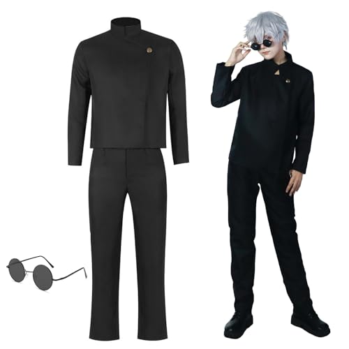 MeYuxg Satoru Gojo Cosplay Kostüm, Anime Cosplay Kostüm Gojo Satoru Schuluniform Jacke mit Brille, Karneval Kostüm Erwachsener Anime Uniform Outfits für Karneval Halloween Kostüm, Schwarz M MeYuxg Satoru Gojo Cosplay Kostüm, Anime Cosplay Kostüm Gojo Satoru Schuluniform Jacke mit Brille, Karneval Kostüm Erwachsener Anime Uniform Outfits für Karneval Halloween Kostüm, Schwarz M von MeYuxg