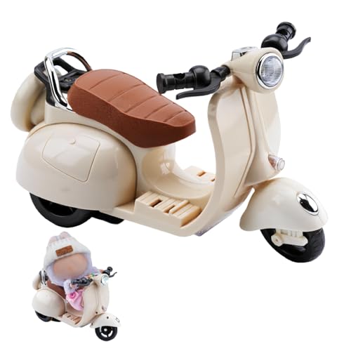 Zubehör für Labbu, Motorräd Scooter Spielzeug für Monster, Have a seat, Macaron und Dritte Generation, EIN Motorrad mit Licht und Musik, Geschenke für Jungen und Mädchen (weiß) von MeYuxg