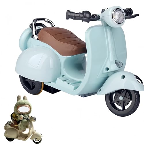 Zubehör für Labubu, Motorräd Scooter Spielzeug für labubu Monster, Have a seat, Macaron und Dritte Generation, EIN Motorrad mit Licht und Musik, Geschenke für Jungen und Mädchen(blau) von MeYuxg