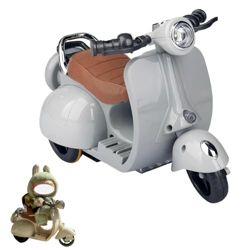 Zubehör für Labubu, Motorräd Scooter Spielzeug für labubu Monster, Have a seat, Macaron und Dritte Generation, EIN Motorrad mit Licht und Musik, Geschenke für Jungen und Mädchen (grau) von MeYuxg
