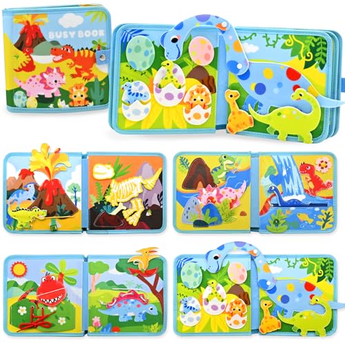 Meafeng Busy Board ab 1 2 3 Jahre, Dinosaurier Thema Quiet Book Montessori Spielzeug, Activity Board für Reise Auto Flugzeug, Lernaktivitäten für Kleinkinder, Busy Book Geburtstagsgeschenke Meafeng Busy Board ab 1 2 3 Jahre, Dinosaurier Thema Quiet Book Montessori Spielzeug, Activity Board für Reise Auto Flugzeug, Lernaktivitäten für Kleinkinder, Busy Book Geburtstagsgeschenke von Meafeng
