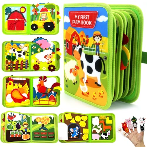 Meafeng Busy Board Montessori Spielzeug ab 1 2 3 Jahre, 20 in 1 Quiet Book Activity Board mit Bauernhof Thema, Busy Book Weichem Filz Educational für Frühe Bildung, Geschenk Spielzeug Mädchen Junge Meafeng Busy Board Montessori Spielzeug ab 1 2 3 Jahre, 20 in 1 Quiet Book Activity Board mit Bauernhof Thema, Busy Book Weichem Filz Educational für Frühe Bildung, Geschenk Spielzeug Mädchen Junge von Meafeng