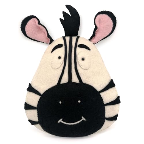 Mealini Tierkopf Zebra, 3D Wanddekoration aus Wollfilz, 28 x 40,5 cm, Deko für Kinderzimmer Wand von Mealini