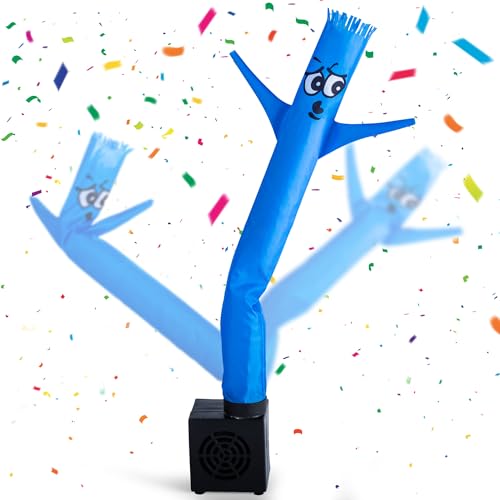 Mealivos Mini Wacky Winkender aufblasbarer Schlauchtyp mit Gebläse – lustige Desktop-Dekoration, Mini-aufblasbarer Schlauchmann, weißer Elefant, Geschenk für Büro, Zuhause, Party, Geschäft, Blau von Mealivos