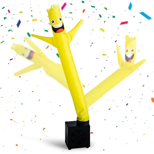 Mealivos Mini Wacky Winkender aufblasbarer Schlauchtyp mit Gebläse – lustige Desktop-Dekoration, Mini-aufblasbarer Schlauchmann, weißer Elefant, Geschenk für Büro, Zuhause, Party, Geschäft, Gelb von Mealivos