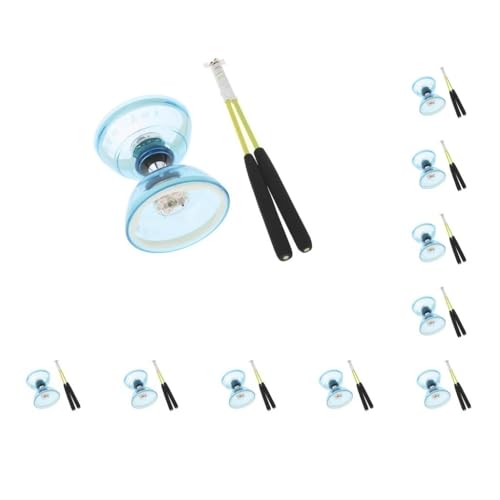 10 Set Dreifach-Lagerleuchten Diabolo mit Handstäben String Hochleistungs- und unterhaltsames Jonglieren Chinesisch Blau 13 cm 10 Set Dreifach-Lagerleuchten Diabolo mit Handstäben String Hochleistungs- und unterhaltsames Jonglieren Chinesisch Blau 13 cm von Mealoodiousmusea
