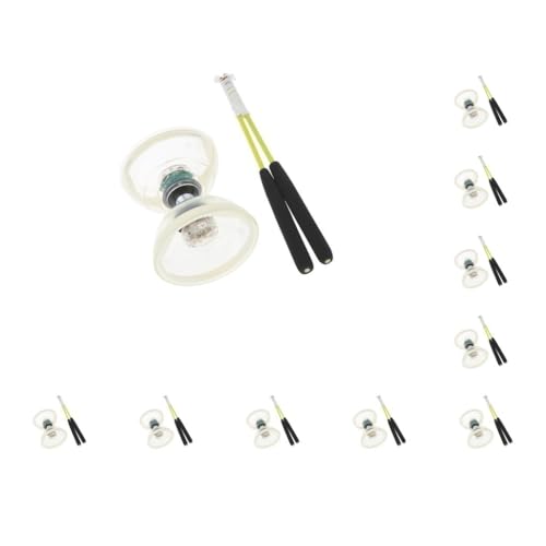 10 Set Dreifach-Lagerleuchten Diabolo mit Handstäben String Hochleistungs- und unterhaltsames Jonglieren Chinesisch Weiß 13 cm 10 Set Dreifach-Lagerleuchten Diabolo mit Handstäben String Hochleistungs- und unterhaltsames Jonglieren Chinesisch Weiß 13 cm von Mealoodiousmusea