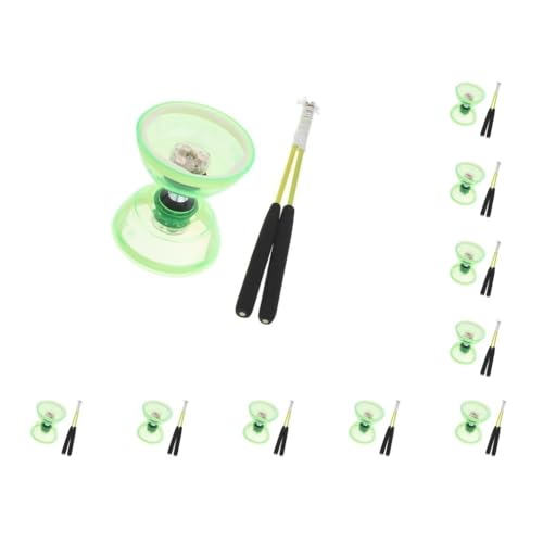10 Set Dreifach-Lagerleuchten Diabolo mit Handstäben String Hochleistungs- und unterhaltsames Jonglieren chinesisches Grün 13 cm 10 Set Dreifach-Lagerleuchten Diabolo mit Handstäben String Hochleistungs- und unterhaltsames Jonglieren chinesisches Grün 13 cm von Mealoodiousmusea