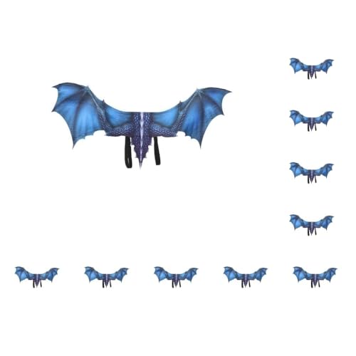 10 Set Exquisite Drachen Ritzel Flügel Requisiten Für Halloween Karneval Cosplay Erwachsene Dekoration Tuch Vliesstoff 2.Drachenflügel Blau von Mealoodiousmusea