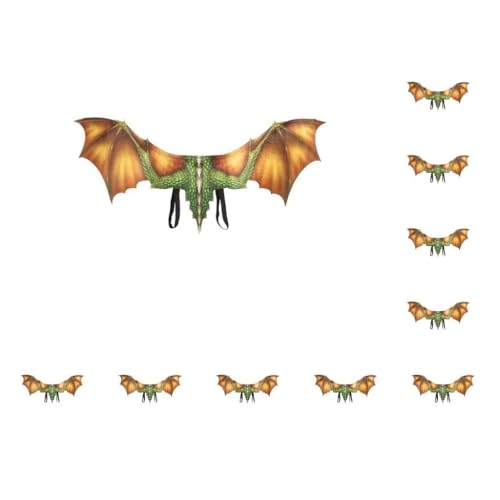 10 Set Exquisite Drachen Ritzel Flügel Requisiten Für Halloween Karneval Cosplay Erwachsene Dekoration Tuch Vliesstoff 2.Drachenflügel Gelb von Mealoodiousmusea