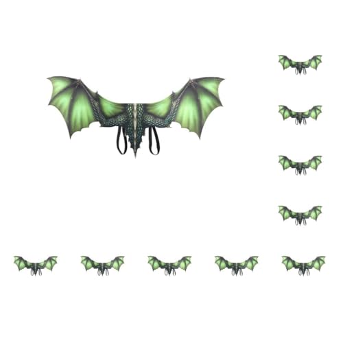 10 Set Exquisite Drachen Ritzel Flügel Requisiten Für Halloween Karneval Cosplay Erwachsene Dekoration Tuch Vliesstoff 2.Drachenflügel Grün von Mealoodiousmusea