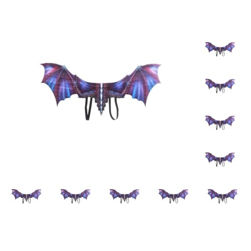 10 Set Exquisite Drachen Ritzel Flügel Requisiten Für Halloween Karneval Cosplay Erwachsene Dekoration Tuch Vliesstoff 2.Drachenflügel Lila von Mealoodiousmusea