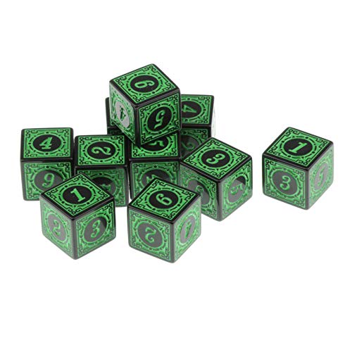 10 x mehrseitige Acrylwürfel für Tisch-, Brett- und Rollenspiele, Grün 10 x mehrseitige Acrylwürfel für Tisch-, Brett- und Rollenspiele, Grün von Mealoodiousmusea
