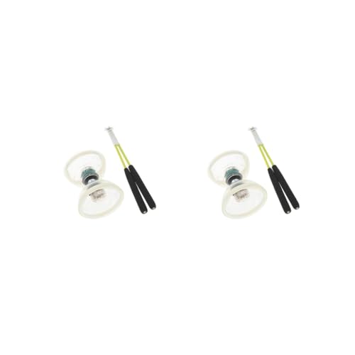 2 Set Dreifach-Lagerleuchten Diabolo mit Handstäben String Hochleistungs- und unterhaltsames Jonglieren Chinesisch Weiß 13 cm 2 Set Dreifach-Lagerleuchten Diabolo mit Handstäben String Hochleistungs- und unterhaltsames Jonglieren Chinesisch Weiß 13 cm von Mealoodiousmusea