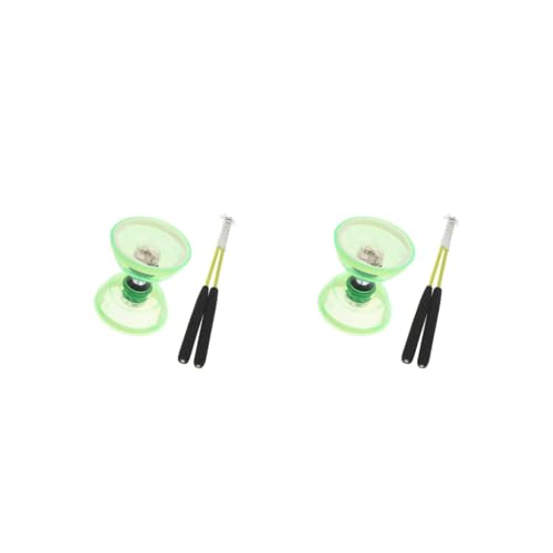 2 Set Dreifach-Lagerleuchten Diabolo mit Handstäben String Hochleistungs- und unterhaltsames Jonglieren chinesisches Grün 13 cm 2 Set Dreifach-Lagerleuchten Diabolo mit Handstäben String Hochleistungs- und unterhaltsames Jonglieren chinesisches Grün 13 cm von Mealoodiousmusea