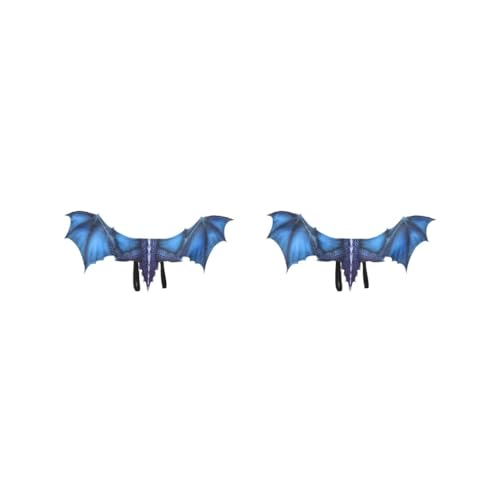 2 Set Exquisite Drachen Ritzel Flügel Requisiten Für Halloween Karneval Cosplay Erwachsene Dekoration Tuch Vliesstoff 2.Drachenflügel Blau von Mealoodiousmusea