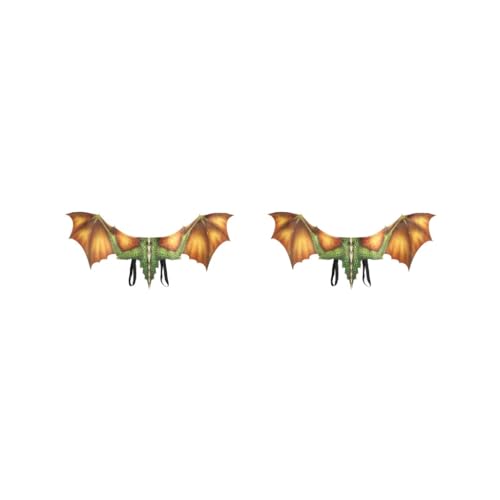 2 Set Exquisite Drachen Ritzel Flügel Requisiten Für Halloween Karneval Cosplay Erwachsene Dekoration Tuch Vliesstoff 2.Drachenflügel Gelb von Mealoodiousmusea