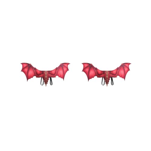 2 Set Exquisite Drachen Ritzel Flügel Requisiten Für Halloween Karneval Cosplay Erwachsene Dekoration Tuch Vliesstoff 2.Drachenflügel Rot von Mealoodiousmusea