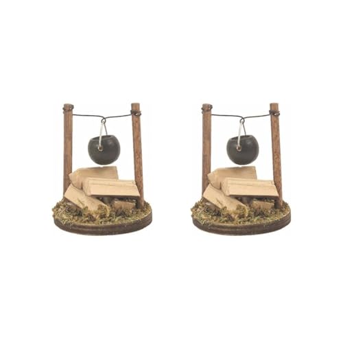 2er-Set feine Verarbeitung, Miniatur-Holzöfen zum Aufhängen, präzise gefertigt, breite Anwendung, Miniatur-Hängeofen, nur ein Stil von Mealoodiousmusea