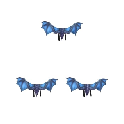 3 Set Exquisite Drachen Ritzel Flügel Requisiten Für Halloween Karneval Cosplay Erwachsene Dekoration Tuch Vliesstoff 2.Drachenflügel Blau von Mealoodiousmusea