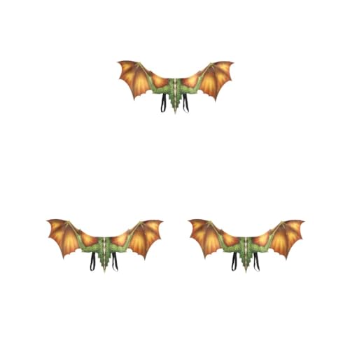 3 Set Exquisite Drachen Ritzel Flügel Requisiten Für Halloween Karneval Cosplay Erwachsene Dekoration Tuch Vliesstoff 2.Drachenflügel Gelb von Mealoodiousmusea