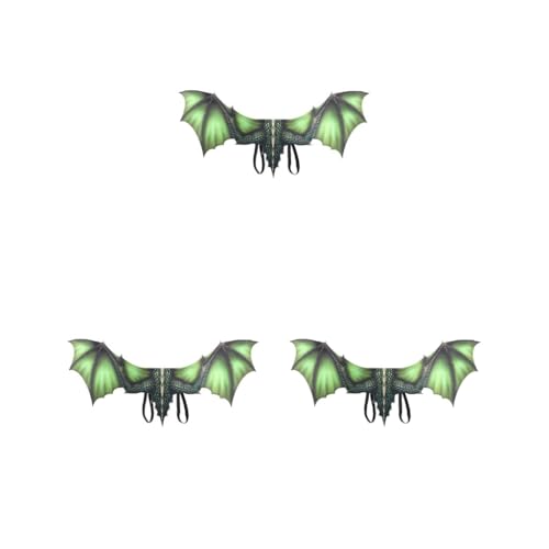 3 Set Exquisite Drachen Ritzel Flügel Requisiten Für Halloween Karneval Cosplay Erwachsene Dekoration Tuch Vliesstoff 2.Drachenflügel Grün von Mealoodiousmusea
