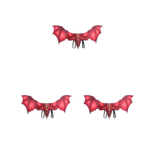 3 Set Exquisite Drachen Ritzel Flügel Requisiten Für Halloween Karneval Cosplay Erwachsene Dekoration Tuch Vliesstoff 2.Drachenflügel Rot von Mealoodiousmusea