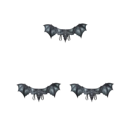 3 Set Exquisite Drachen Ritzel Flügel Requisiten Für Halloween Karneval Cosplay Erwachsene Dekoration Tuch Vliesstoff 2.Drachenflügel Schwarz von Mealoodiousmusea