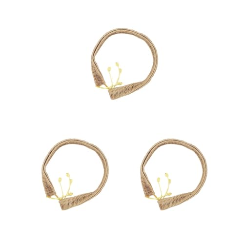 3 Sets aus langlebigem und stabilem gewebtem Rattan-Seil für stilvolle und modische handgefertigte Handpan-Rattan-Seile, handgefertigt, geflochtenes Hanfseil, gelb von Mealoodiousmusea