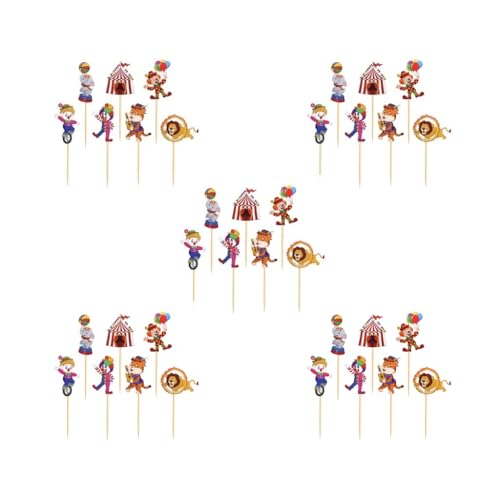 5 Set 7 Stück Happy Birthday Cake Topper für Zirkus Clown Motto Geburtstag Party Kuchen Dekorieren Zubehör Kuchen Dekorieren Werkzeuge Braun 14 cm von Mealoodiousmusea