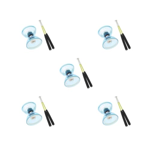 5 Set Dreifach-Lagerleuchten Diabolo mit Handstäben String Hochleistungs- und unterhaltsames Jonglieren Chinesisch Blau 13 cm 5 Set Dreifach-Lagerleuchten Diabolo mit Handstäben String Hochleistungs- und unterhaltsames Jonglieren Chinesisch Blau 13 cm von Mealoodiousmusea