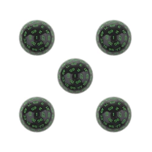 5er-Set mehrseitige Acryl-Würfel für Tischbrett, Rollenspiele, Bar, Club, Grün von Mealoodiousmusea