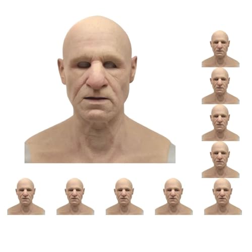 Cosplay-Halloween-Maske, einfach zu tragen, realistischer alter Mann, Spukhaus, realistische Opa-Masken, Halloween-Enden, Maske, 1, Stil 1, Stil 1 von Mealoodiousmusea