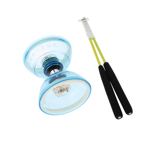 Dreifach gelagerte Lichter Diabolo mit Handstäben String Hochleistungs- und unterhaltsames Jonglieren Chinesisch Blau 13 cm Dreifach gelagerte Lichter Diabolo mit Handstäben String Hochleistungs- und unterhaltsames Jonglieren Chinesisch Blau 13 cm von Mealoodiousmusea