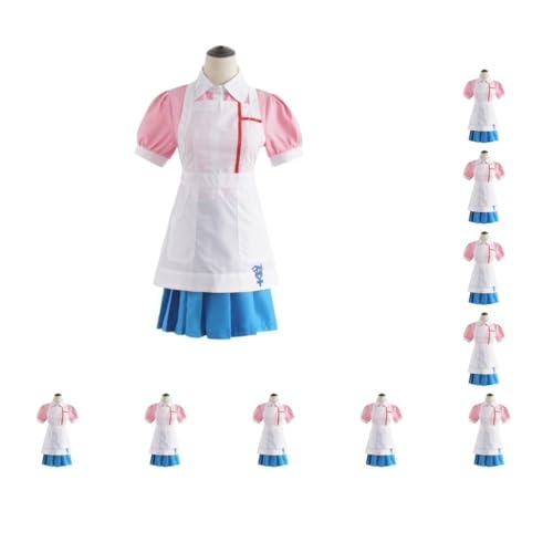 Mealoodiousmusea 10 Set Cute Super Dangan 2 Mikan Tsumiki Cosplay Kostüm für Cosplay Liebhaber Pflegeleichte Baumwolle Cosplay Krankenschwester Uniform Komplettset wie abgebildet L von Mealoodiousmusea