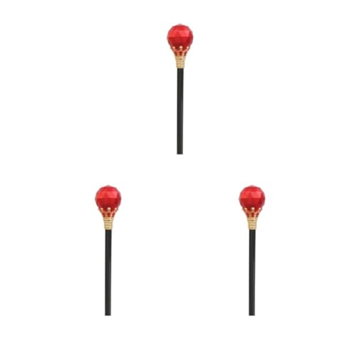 Mealoodiousmusea 3 Set Zepter Fancy King's Scepters Wasserdicht Vintage Gehstock Cosplay Requisiten Dress Up Zubehör Erwachsene Gold Rot Königin Zepter von Mealoodiousmusea