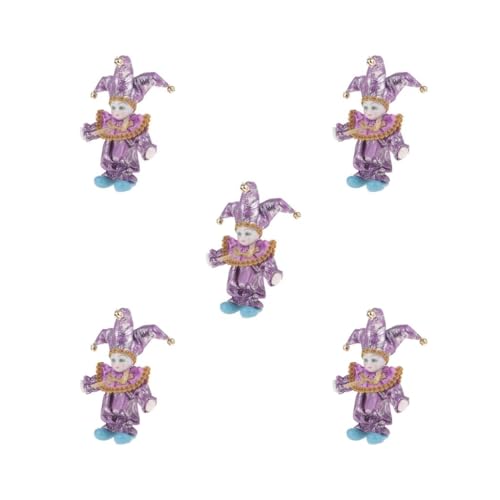 Mealoodiousmusea 5er-Set lustige Harlekin-Puppe mit Outfits Zirkusaufführungen Geschenk für Kinder mit Outfits Lustige Harlekin-Puppe Zirkus-Requisiten Stil 5 von Mealoodiousmusea
